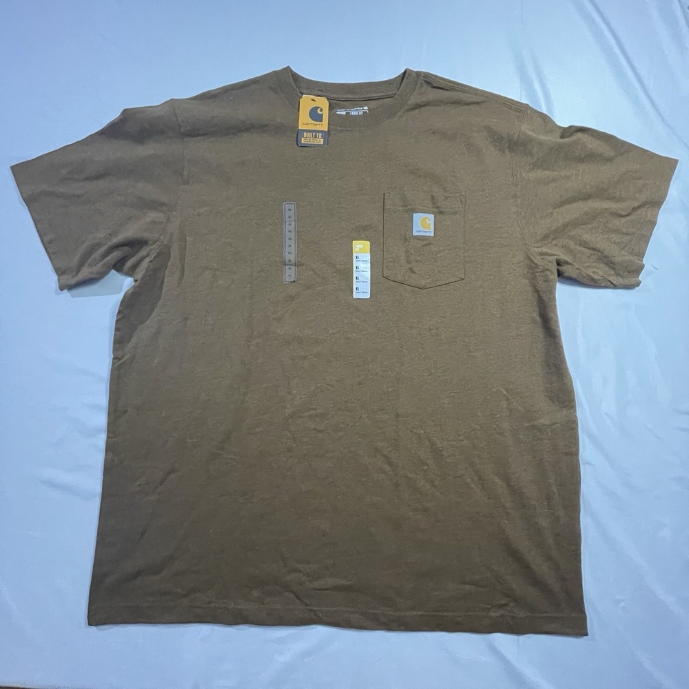 Carhartt K87 Loose Fit Heavyweight Pocket T-Shirt Mens XL Oiled Walnut Brown NWT